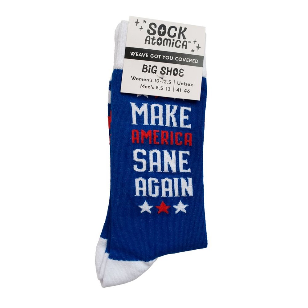 🛍️ 🍒 Sock Atomica Make America Sane Again Socks